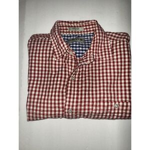 Mens ORVIS Plaid Button Down Casual Short Sleeve Shirt Size Large